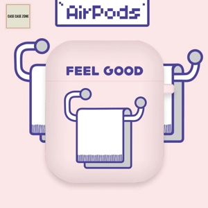 PAPAPA品牌款式!FEEL GOOD可愛卡通圖案AirPods保護盒套! 粉紅色