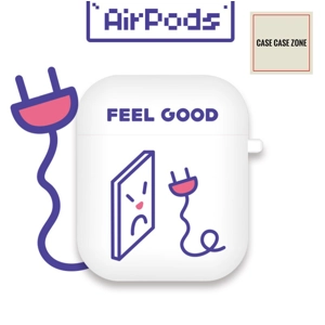 PAPAPA品牌款式!FEEL GOOD可愛卡通圖案AirPods保護盒套! 白色