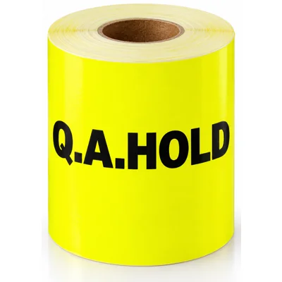 Printed Labels (Black Print) Q.A.Hold Label - various colours available