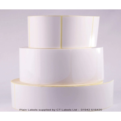 Plain White Packaging Labels 102mm x 102mm