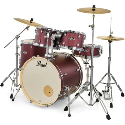 Pearl Export 20" Fusion Drum Kit in Satin Scarlet