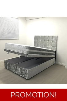 Crushed velvet storage bed d..