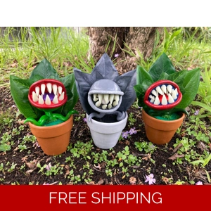 Monster Horror Pot Plants | The 3 Amigos | Handmade Sculpt..