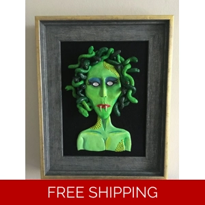 Medusa Wall Art | Handmade Sculpture | Mythological Art | ..