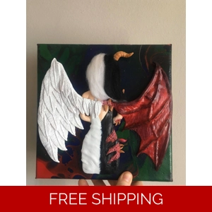 Angel vs Devil - The balance of Life | Wall Art | Canvas S..