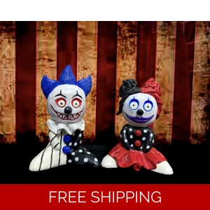 Clown Sculptures - Mr and Mrs Giggles - The Grinning Night..