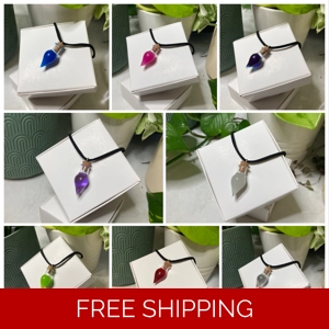 A Selection of Coloured Necklaces - Teardrop Vial