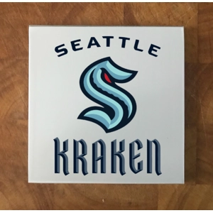 Seattle Kraken GLASS Coasters x 4