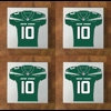 New York Jets GLASS Coasters x 4