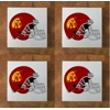 USC Trojans GLASS Coasters x 4