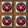 DC United GLASS Coasters x 4