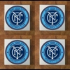 New York City FC GLASS Coasters x 4