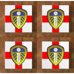 Leeds Utd GLASS Coasters x 4
