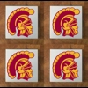 USC Trojans GLASS Coasters x 4