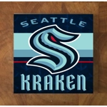 Seattle Kraken GLASS Coasters x 4