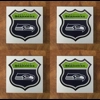 Seattle Seahawks Route 66 Style GLASS Coasters x 4