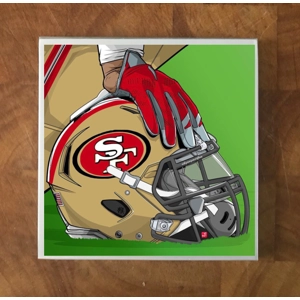 San Francisco 49ers GLASS Coasters x 4
