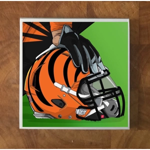Cincinnati Bengals GLASS Coasters x 4