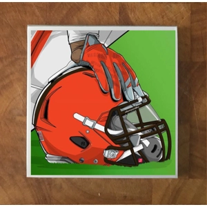 Cleveland Browns GLASS Coasters x 4