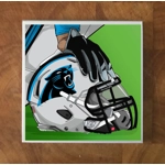 Carolina Panthers GLASS Coasters x 4