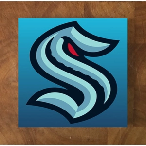 Seattle Kraken GLASS Coasters x 4