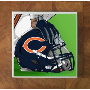 Chicago Bears GLASS Coasters x 4