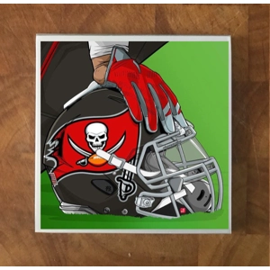 Tampa Bay Buccaneers GLASS Coasters x 4