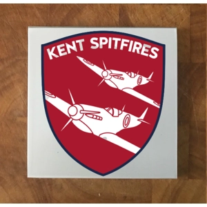 Kent Spitfires GLASS Coasters x 4