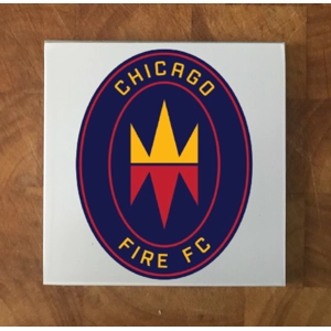 Chicago Fire FC GLASS Coasters x 4
