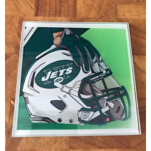 New York Jets GLASS Coasters x 4