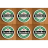 Heineken Round Coasters x 6