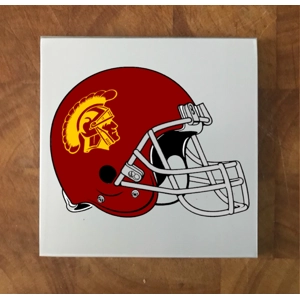 USC Trojans GLASS Coasters x 4