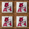 Arkansas Razorbacks GLASS Coasters x 4