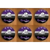 TCU Texas Christian University Round Coasters x 6