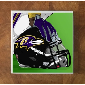 Baltimore Ravens GLASS Coasters x 4