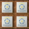 Hampshire GLASS Coasters x 4
