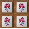 Colorado Rapids GLASS Coasters x 4