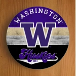 Washington Huskies Round Coasters x 6