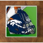 Denver Broncos GLASS Coasters x 4