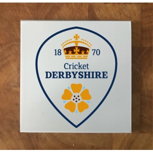 Derbyshire GLASS Coasters x 4