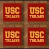 USC Trojans GLASS Coasters x 4