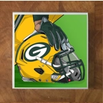 Green Bay Packers GLASS Coasters x 4