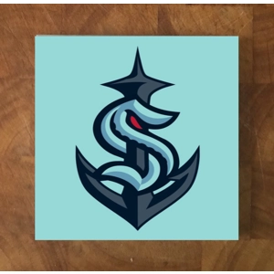Seattle Kraken GLASS Coasters x 4