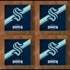 Seattle Kraken GLASS Coasters x 4