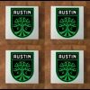 Austin FC GLASS Coasters x 4