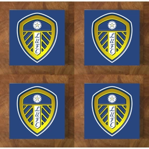 Leeds Utd GLASS Coasters x 4