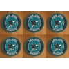 San Jose Sharks Round Coasters x 6