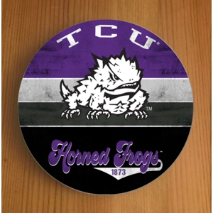 TCU Texas Christian University Round Coasters x 6