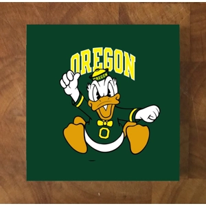 Oregon Ducks GLASS Coasters x 4