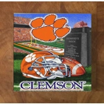Clemson Tigers GLASS Coasters x 4